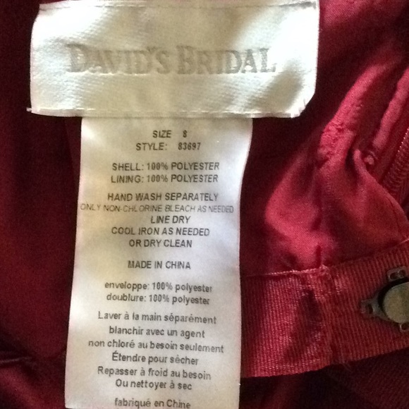 David’s bridal formal, size 8, strapless,midi, red - Picture 3 of 3